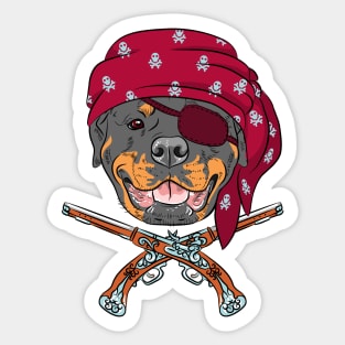 Dog Rottweiler Pirate Sticker